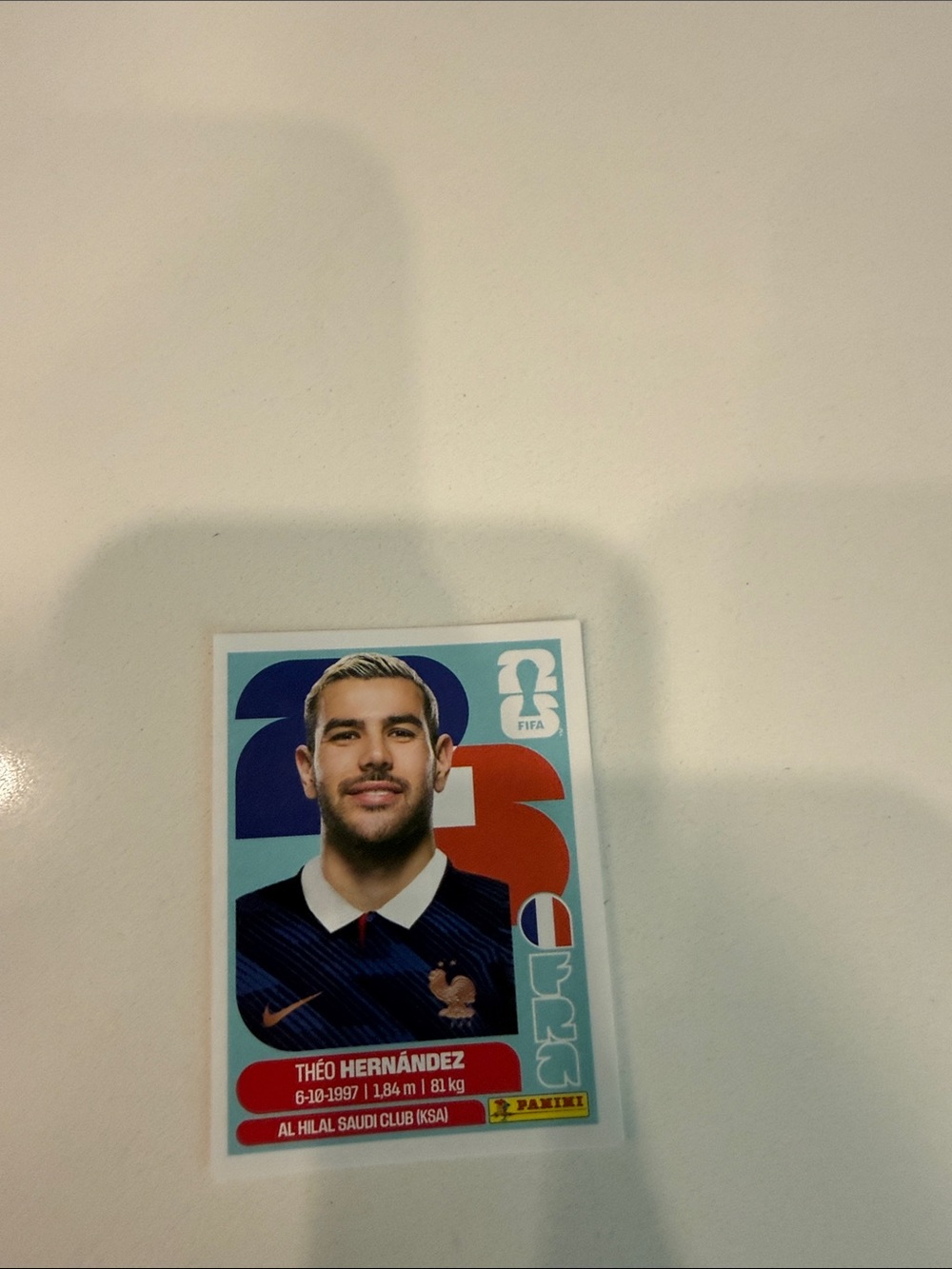 Panini Théo Hernández Trading Card - Blue, Red, Light Blue